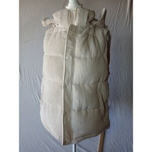 Bagatelle collection Corduroy Puffer Vest Beige New With Tags Womens Small